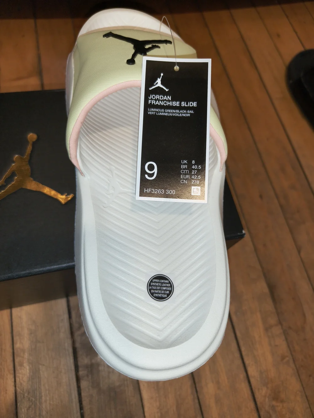 New! Nike Jordan Franchise Slide Men Sandal Luminous Green Soft Foam Size 9 NIB!